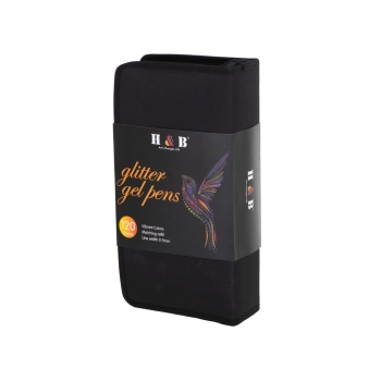 Długopisy żelowe kolorowe w etui 120szt + 120 wkładów