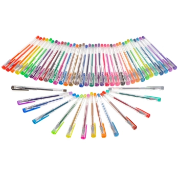 Długopisy żelowe kolorowe brokatowe zestaw 50szt.