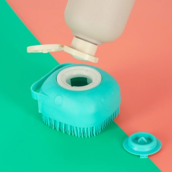 Szczotka silikonowa czyścik myjka do mycia psów kotów z dozownikiem miętowa