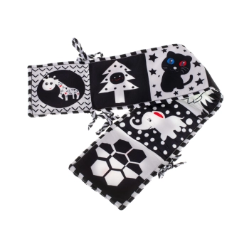 Książeczka sensoryczna kontrastowa miękka nauka widzenia ochraniacz do łóżeczka mata edukacyjna kształty dźwięki