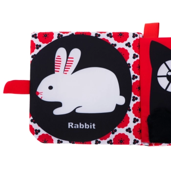 Książeczka sensoryczna gryzak metki kontrastowa las