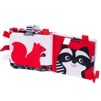 Książeczka sensoryczna gryzak metki kontrastowa las