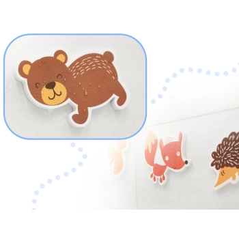 Zabawka do kąpieli wanny wodna dla dzieci naklejki piankowe zwierzątka 18 el.