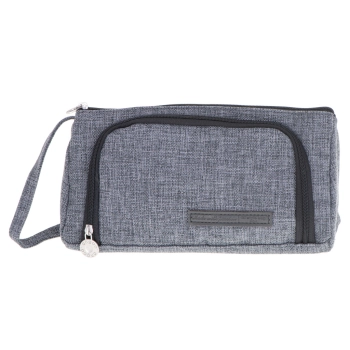 Piórnik szkolny dwukomorowy saszetka kosmetyczka rozkładany 3w1 szary