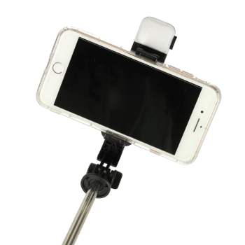 Kijek do selfie z pilotem Bluetooth statyw tripod lampka LED czarny
