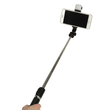 Kijek do selfie z pilotem Bluetooth statyw tripod lampka LED czarny