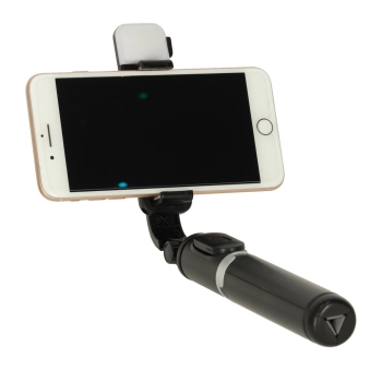 Kijek do selfie z pilotem Bluetooth statyw tripod lampka LED czarny