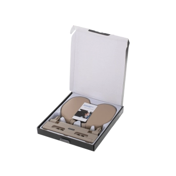 Zagłówek samochodowy poduszka podróżna oparcie na głowę szyje do samochodu regulowane beżowy