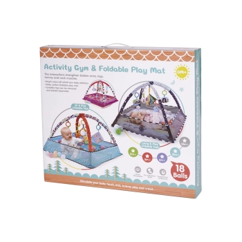 Mata Edukacyjna z pałąkami Basen z piłeczkami różowa