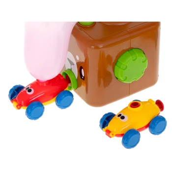 Wyrzutnia balonów samochód aerodynamiczny miś zestaw 23 elementy