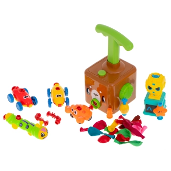 Wyrzutnia balonów samochód aerodynamiczny miś zestaw 23 elementy