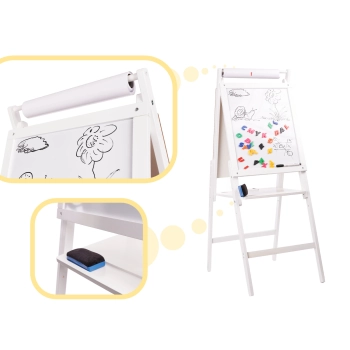 Tablica drewniana magnetyczna kredowa biała duża XXL