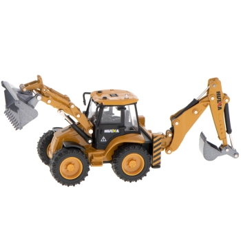 Koparka ładowarka metalowa z ruchomymi łyżkami Die-Cast H-toys 1704 1:50