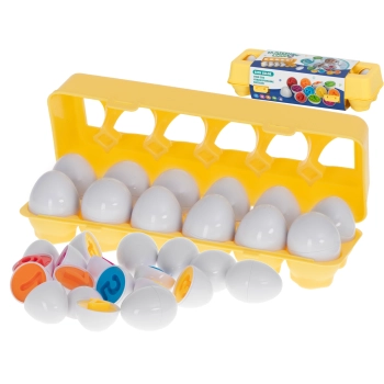 Układanka edukacyjna sorter dopasuj kształty cyferki jajka 12 sztuk