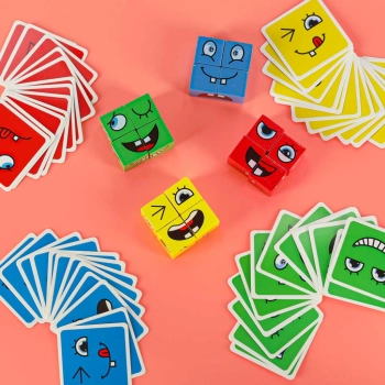 Klocki kreatywne montessori wyzwania zmieniające twarz emocje