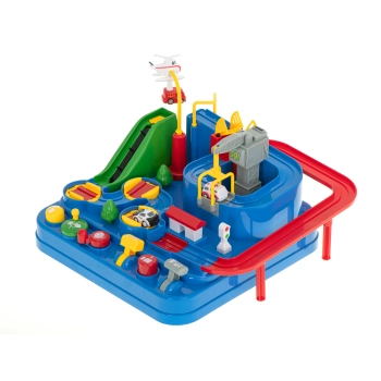 Tor przeszkód interaktywny samochodowy wyścigi parking 4 pojazdy auto radiowóz ambulans helikopter 32x32cm XXL