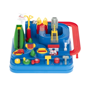 Tor przeszkód interaktywny samochodowy wyścigi parking 4 pojazdy auto radiowóz ambulans helikopter 32x32cm XXL