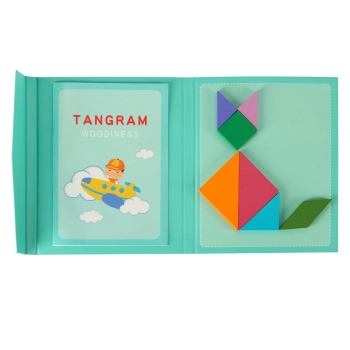 Tangram książeczka magnetyczna układanka montessori klocki gra logiczna 3D