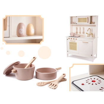 Kuchnia dla dzieci drewniana MDF retro z akcesoriami BOHO 100cm