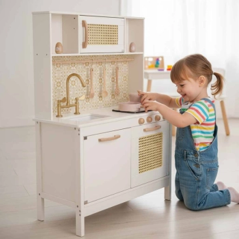 Kuchnia dla dzieci drewniana MDF retro z akcesoriami BOHO 100cm