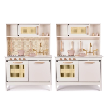 Kuchnia dla dzieci drewniana MDF retro z akcesoriami BOHO 100cm