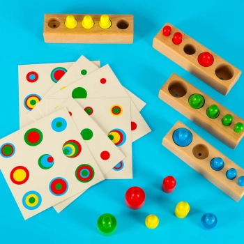 Odważniki cylindry drewniane gra układanka montessori kolorowe