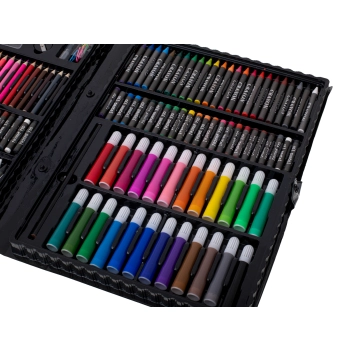 Zestaw do malowania dla dzieci artystyczny plastyczny pędzle kredki mazaki 168el + walizka