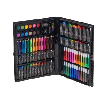 Zestaw do malowania dla dzieci artystyczny plastyczny pędzle kredki mazaki 168el + walizka
