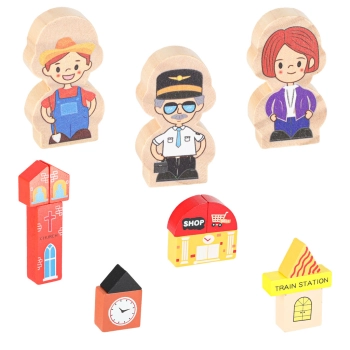 Kolejka drewniana pociąg tor samochodowy 70 elementów