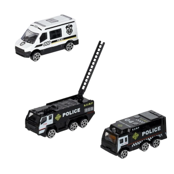 Transporter samolot + 3 auta policja