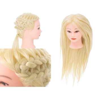 Główka głowa treningowa fryzjerska naturalne włosy blond