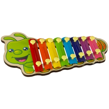 Cymbałki drewniane kolorowe dla dzieci szkolne edukacyjne pałki pałeczki gąsienica