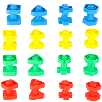 Klocki konstrukcyjne edukacyjne śruby montessori 30 elementów