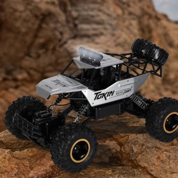 Samochód zdalnie sterowany na pilota RC Rock Crawler 1:12 4WD METAL srebrny