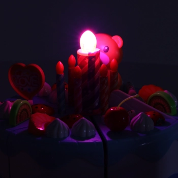 Tort urodzinowy do krojenia na rzepy kuchnia 80 elementów niebieski