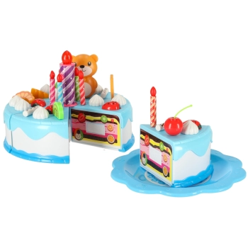 Tort urodzinowy do krojenia na rzepy kuchnia 80 elementów niebieski