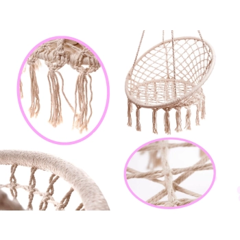 Huśtawka LULILO fotel bocianie gniazdo ecru 80cm 150kg