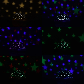 Lampka nocna projektor gwiazd 2w1 USB biała