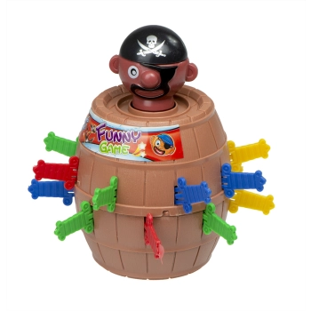 Gra zręcznościowa Szalony Pirat w beczce Ukłuj pirata 9 x 9 x 12,5 cm