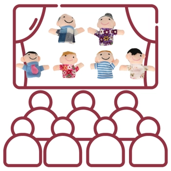 Pacynki pluszowe maskotki palczatki rodzinka teatrzyk zestaw kukiełek na palce 6 szt.