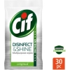Cif Disinfect & Shine Wipes Chusteczki Czyszczące do Dezynfekcji 30 szt.