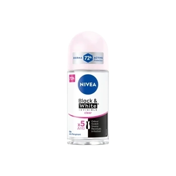 Nivea Black&White Invisible Clear Antyperspirant Roll-On 50 ml
