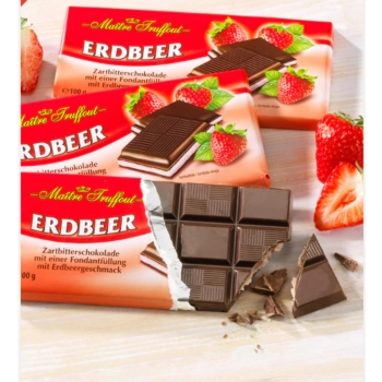 Maitre Truffout Czekolada Nadziewana Truskawkowa 100 g