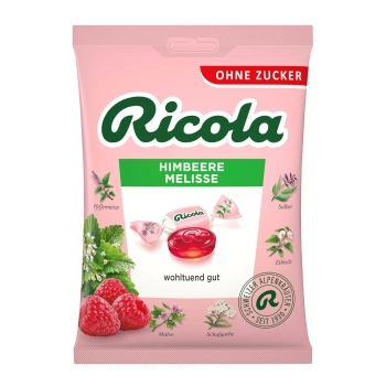 Ricola Himbeere Melisse Cukierki bez Cukru 75 g