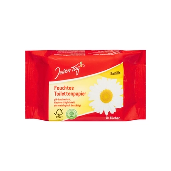 Jeden Tag Nawilżony Papier Toaletowy Rumiankowy 70 szt.