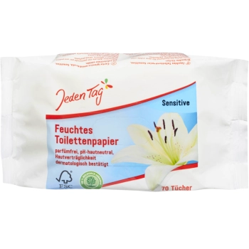 Jeden Tag Nawilżony Papier Toaletowy Sensitiv 70 szt.