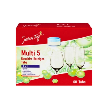 Jeden Tag Multi 5 Tabletki do Zmywarki 5 w 1 60 szt.