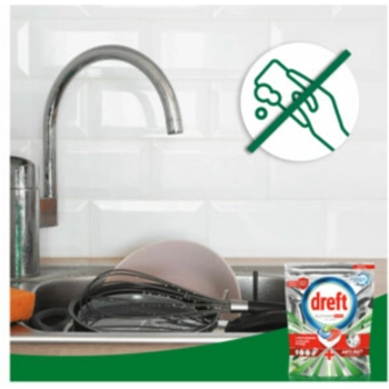 Dreft Platinum Plus All in One Anti-Matt Kapsułki do Zmywarki 16 sztuk