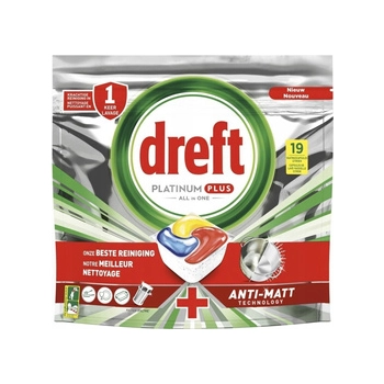 Dreft Platinum Plus Anti-Matt Tabletki do Zmywarki 19 szt.