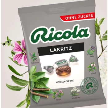 Ricola Lakritz Cukierki bez Cukru 75 g